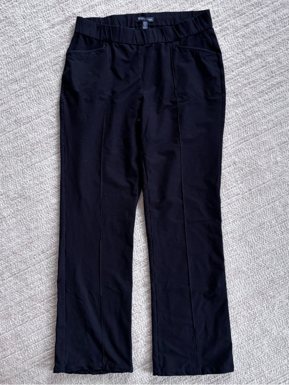 Eileen Fisher Black Pull-On Straight-Leg Pants